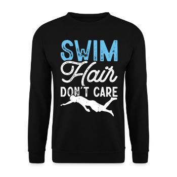 Swimming Swimmers - Unisex Sweatshirt - black - Front - Alina (178cm) & Michal (187cm)