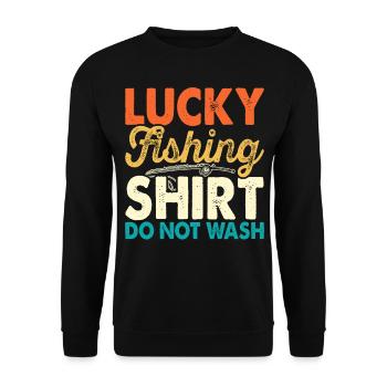 Chemise de pêche porte-bonheur - Sweat-shirt Unisexe - noir - Devant - Alina (178cm) & Michal (187cm)