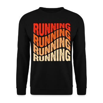 Laufen Joggen Marathon - Unisex Pullover - Schwarz - Vorne - Alina (178cm) & Michal (187cm)