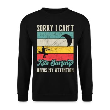 Kitesurf Kitesurfer Kiteboard Kitesurfing - Unisex Sweatshirt - black - Front - Alina (178cm) & Michal (187cm)