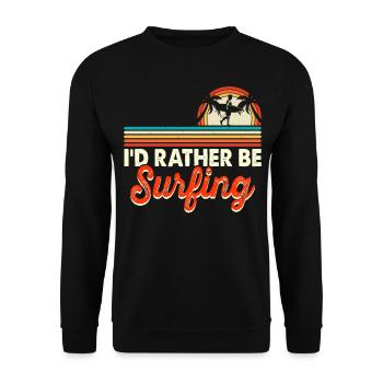 Surfer Surfen - Unisex Pullover - Schwarz - Vorne - Alina (178cm) & Michal (187cm)
