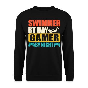 Swimming Swimmers - Unisex Sweatshirt - black - Front - Alina (178cm) & Michal (187cm)