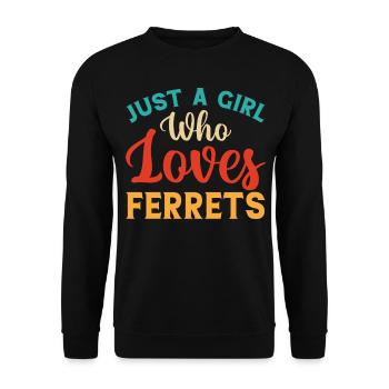Frettchen - Unisex Pullover - Schwarz - Vorne - Alina (178cm) & Michal (187cm)