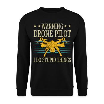 Drone - Sweat-shirt Unisexe - noir - Devant - Alina (178cm) & Michal (187cm)