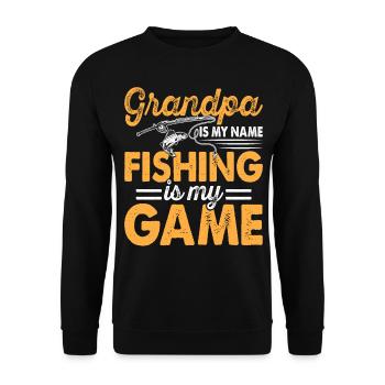 Angler Angeln Fischen Opa - Unisex Pullover - Schwarz - Vorne - Alina (178cm) & Michal (187cm)