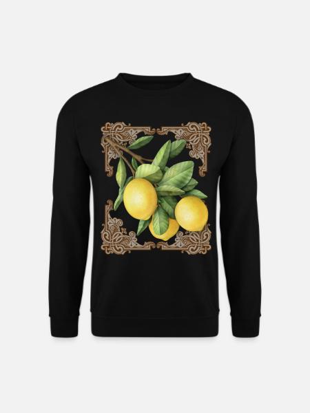 Vintage Zitronen Illustration - Unisex Pullover - Schwarz