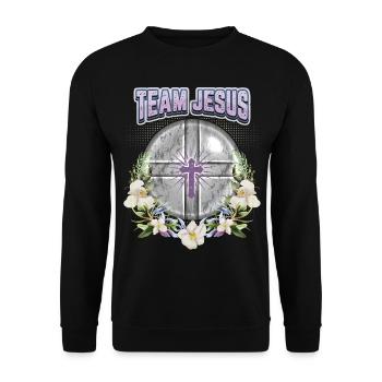 Jesus Christ Saying Vintage Orchids Team Jesus - Unisex Sweatshirt - black - Front - Alina (178cm) & Michal (187cm)