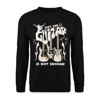 Gitarre, E-Gitarre lustiger Spruch Gitarrenspieler - Unisex Pullover - Schwarz - Vorne - Alina (178cm) & Michal (187cm)