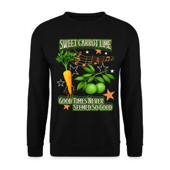 Karotte, Mohrrübe, Limette lustiger Spruch, Pun - Unisex Pullover - Schwarz - Vorne - Alina (178cm) & Michal (187cm)