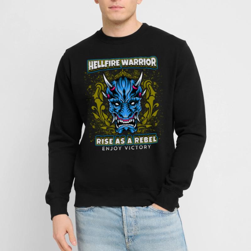 Devil Satan, Hellfire Warrior Saying, Comic Style Unisex Sweatshirt