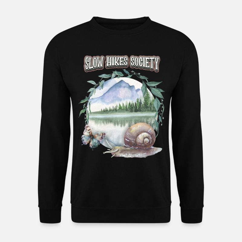 Langsam Bergwandern Berge Wandern lustiger Spruch - Unisex Pullover - Schwarz