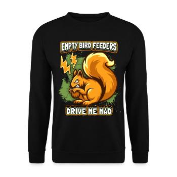 Funny squirrel saying in comic style - Unisex Sweatshirt - black - Front - Alina (178cm) & Michal (187cm)