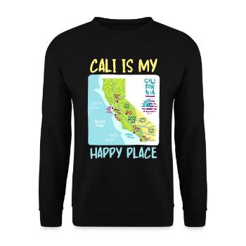 Californie, Californie Amour, Carte, Dicton - Sweat-shirt Unisexe - noir - Devant - Alina (178cm) & Michal (187cm)