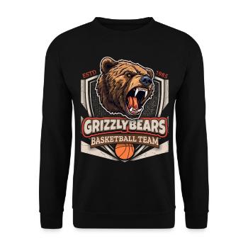 Basketball, Grizzly Bears Team, Grizzlybären Logo - Unisex Pullover - Schwarz - Vorne - Alina (178cm) & Michal (187cm)