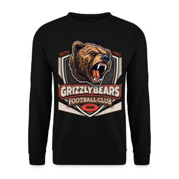 American Football Club, Grizzly Bears Logo - Unisex Sweatshirt - black - Front - Alina (178cm) & Michal (187cm)