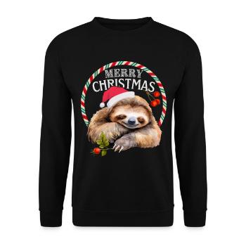 Sloth, Sloth, Merry Christmas - Unisex Sweatshirt - black - Front - Alina (178cm) & Michal (187cm)