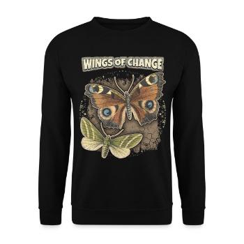 Butterfly Butterfly Vintage Butterfly Saying - Unisex Sweatshirt - black - Front - Alina (178cm) & Michal (187cm)