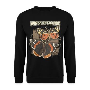Vintage Butterfly Butterfly Butterfly Saying - Unisex Sweatshirt - black - Front - Alina (178cm) & Michal (187cm)