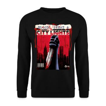 Horror Movie, Horror Movie Poster with Knife and Blood - Unisex Sweatshirt - black - Front - Alina (178cm) & Michal (187cm)