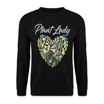 Floral Heart for Plants Fans, Plant Lady - Unisex Sweatshirt - black - Front - Alina (178cm) & Michal (187cm)