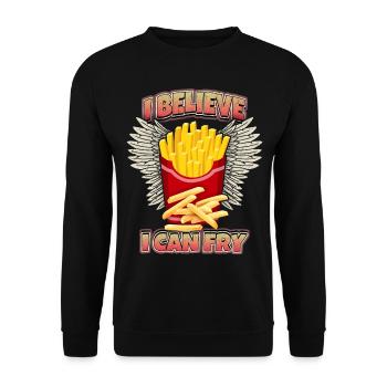 Frites Drôle De Dicton - Sweat-shirt Unisexe - noir - Devant - Alina (178cm) & Michal (187cm)