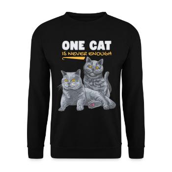 Lustige Katze, Britisch Kurzhaar, Katzen Spruch - Unisex Pullover - Schwarz - Vorne - Alina (178cm) & Michal (187cm)