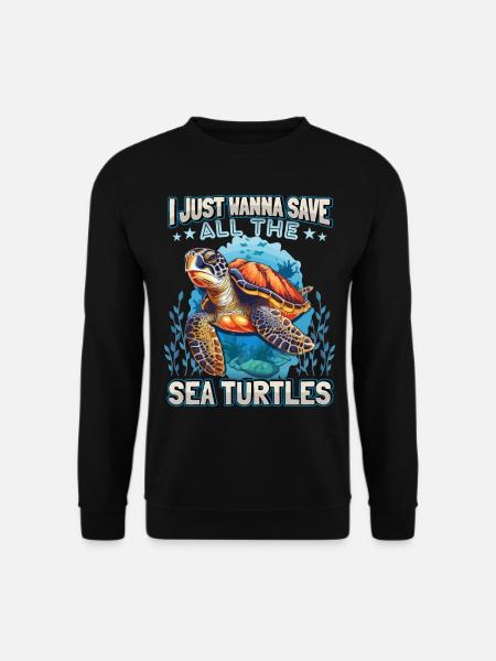Seeschildkröte, Meeresschildkröte lustiger Spruch - Unisex Pullover - Schwarz