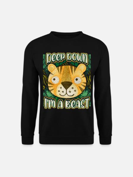 Funny Tiger Saying, Kawaii Jungle Tiger - Unisex Sweatshirt - black