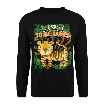 Tigre Kawaii, Tigre De La Jungle, Dicton Drôle - Sweat-shirt Unisexe - noir - Devant - Alina (178cm) & Michal (187cm)