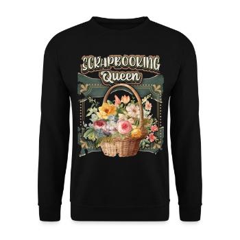Vintage Scrapbooking, Scrapbook, Poetry Album - Unisex Sweatshirt - black - Front - Alina (178cm) & Michal (187cm)