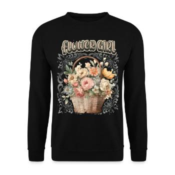 Demoiselle d’honneur, Vintage Scrapbook, Motif Floral - Sweat-shirt Unisexe - noir - Devant - Alina (178cm) & Michal (187cm)