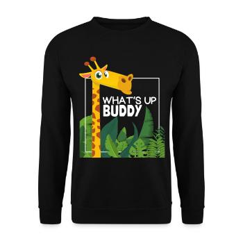 Funny Giraffe, Comic Style, Saying - Unisex Sweatshirt - black - Front - Alina (178cm) & Michal (187cm)