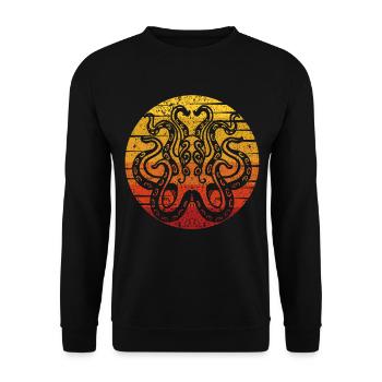 Octopus Octopus, Squid with Sunset - Unisex Sweatshirt - black - Front - Alina (178cm) & Michal (187cm)