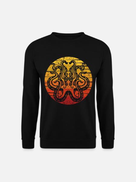 Octopus Octopus, Squid with Sunset - Unisex Sweatshirt - black