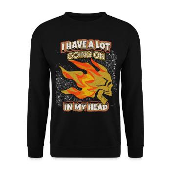 Totenkopf, lustiger Spruch Sarkasmus Skull-Cartoon - Unisex Pullover - Schwarz - Vorne - Alina (178cm) & Michal (187cm)