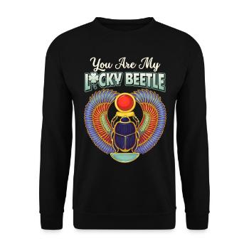 Scarabée de la Saint-Valentin, Love Love Saying - Sweat-shirt Unisexe - noir - Devant - Alina (178cm) & Michal (187cm)
