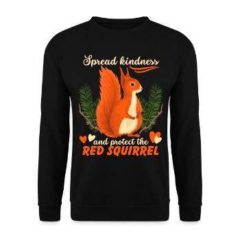 Lustiger Eichhörnchen Spruch, Rotes Eichhörnchen - Unisex Pullover - Schwarz - Vorne - Alina (178cm) & Michal (187cm)