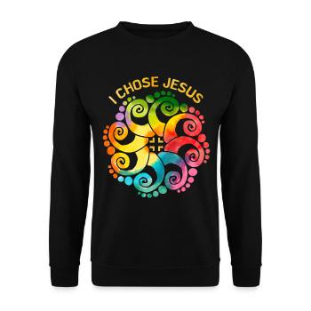 Jesus Christ Saying Rainbow Mandala LGBTQ - Unisex Sweatshirt - black - Front - Alina (178cm) & Michal (187cm)