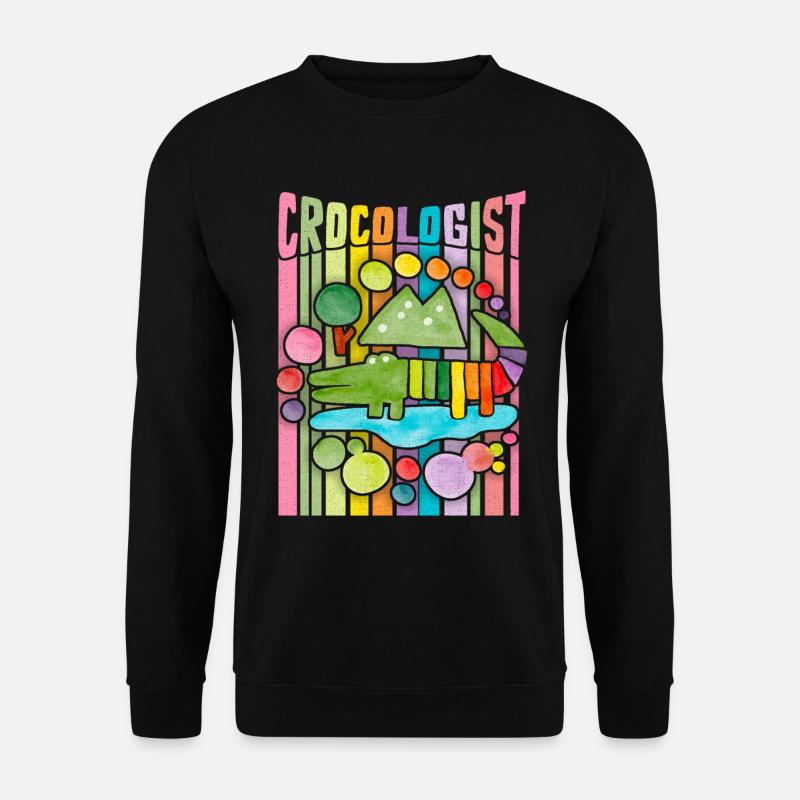 Funny Crocodile Saying, Crocologist Rainbow - Unisex Sweatshirt - black