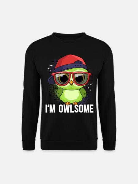Eule Eulen I`m Owlsome - Unisex Pullover - Schwarz