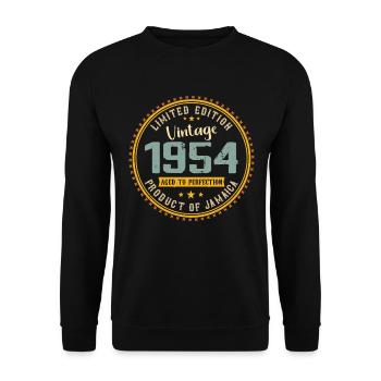 Vintage 1954 1954 Birthday Gift - Unisex Sweatshirt - black - Front - Alina (178cm) & Michal (187cm)
