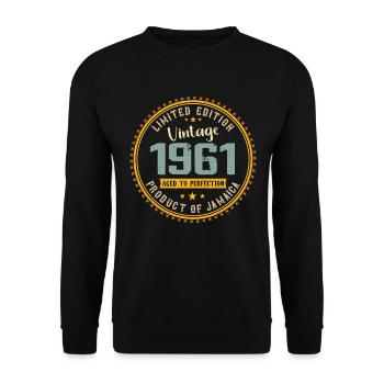 Vintage 1961 Birthday Gift 1961 - Unisex Sweatshirt - black - Front - Alina (178cm) & Michal (187cm)
