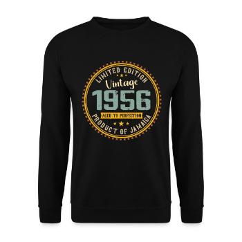Vintage 1956 Birthday Gift 1956 - Unisex Sweatshirt - black - Front - Alina (178cm) & Michal (187cm)