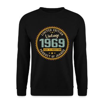 Vintage 1969 Birthday Gift 1969 - Unisex Sweatshirt - black - Front - Alina (178cm) & Michal (187cm)