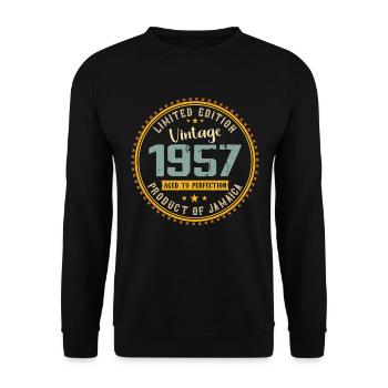 Vintage 1957 Birthday Gift 1957 - Unisex Sweatshirt - black - Front - Alina (178cm) & Michal (187cm)