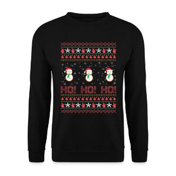 Vilain bonhomme de neige de Noël - Sweat-shirt Unisexe - noir - Devant - Alina (178cm) & Michal (187cm)