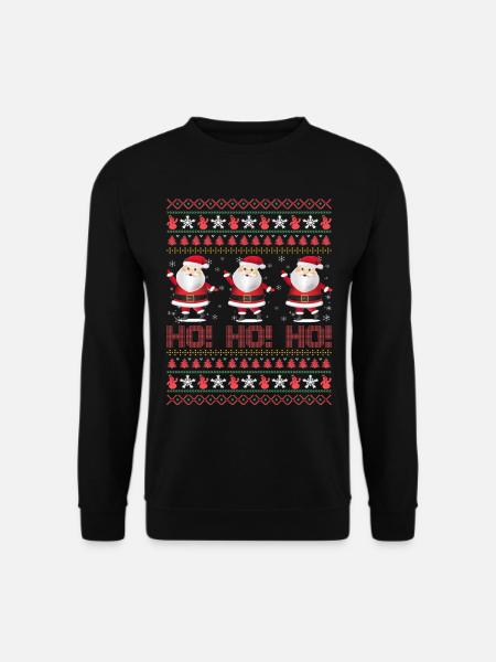 Ugly xmas Ho Ho Ho - Unisex Pullover - Schwarz