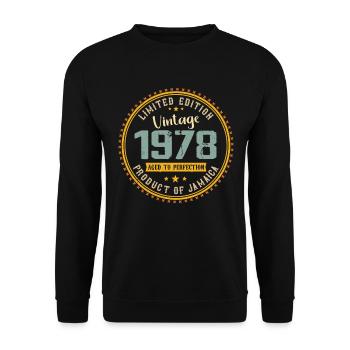 Vintage 1978 Cadeau D’anniversaire 1978 - Sweat-shirt Unisexe - noir - Devant - Alina (178cm) & Michal (187cm)
