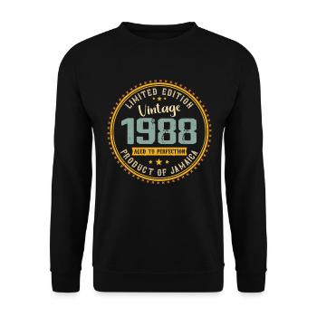 Vintage 1988 Cadeau D’anniversaire 1988 - Sweat-shirt Unisexe - noir - Devant - Alina (178cm) & Michal (187cm)