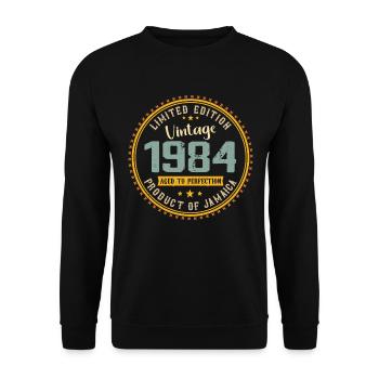 Vintage 1984 Cadeau D’anniversaire 1984 - Sweat-shirt Unisexe - noir - Devant - Alina (178cm) & Michal (187cm)